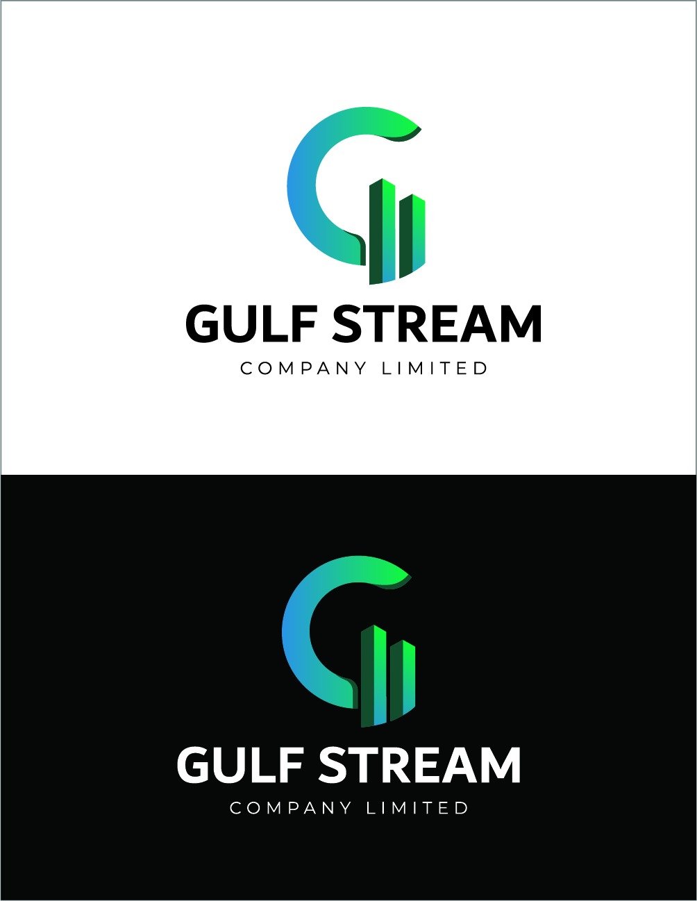 Gulf Stream logo on white and dark